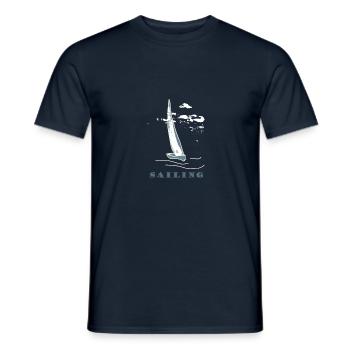 sailboat,sea,maritim,gift,cool,trend - Men's T-Shirt - navy - Front - AI Model Male 178 light (178cm)