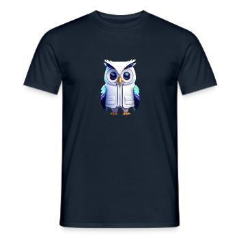 Eule - Männer T-Shirt - Navy - Vorne - AI Model Male 178 light (178cm)