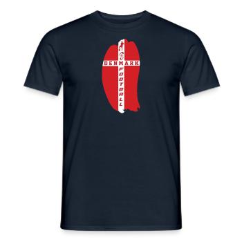 Denmark Map Football Flag Championship - Men's T-Shirt - navy - Front - AI Model Male 178 light (178cm)