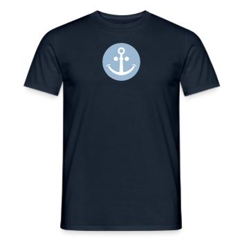 Fröhlicher Anker (hellblau) - Männer T-Shirt - Navy - Vorne - AI Model Male 178 light (178cm)