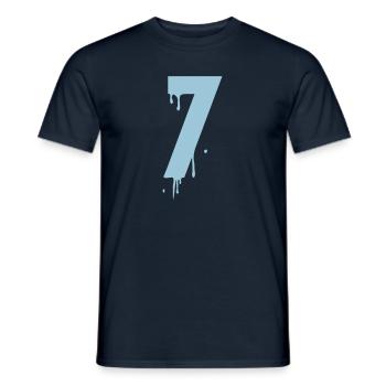 7 drops - Men's T-Shirt - navy - Front - AI Model Male 178 light (178cm)
