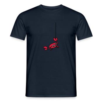 Lustige Krabbe schneidet Angelschnur mit Klaue - Männer T-Shirt - Navy - Vorne - AI Model Male 178 light (178cm)
