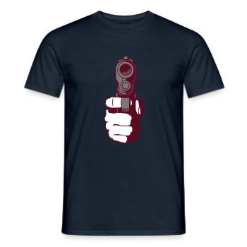 gun - i shoot you - T-shirt homme - marine - Devant - AI Model Male 178 light (178cm)