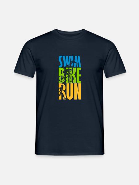 Swim Bike Run - Männer T-Shirt - Navy