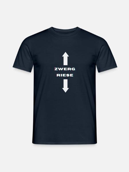 Lustiges Thsirt Zwerg Riese - Männer T-Shirt - Navy