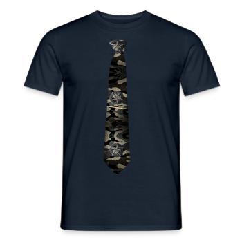 Krawatte 127 mit Goldnadel - Männer T-Shirt - Navy - Vorne - AI Model Male 178 light (178cm)