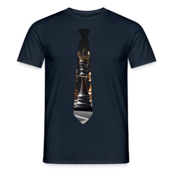 Krawatte 120 mit Goldnadel - Männer T-Shirt - Navy - Vorne - AI Model Male 178 light (178cm)