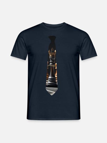 Krawatte 120 mit Goldnadel - Männer T-Shirt - Navy