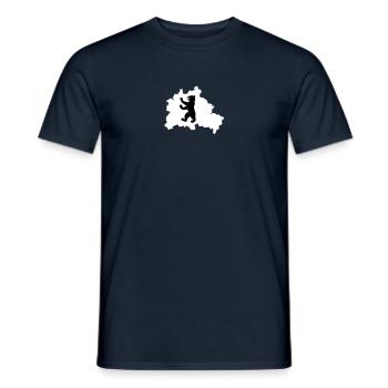 2 col - Berliner Bär Hauptstadt Bundestag - Männer T-Shirt - Navy - Vorne - AI Model Male 178 light (178cm)