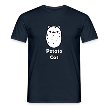 Süße Katze Kartoffel - Kartoffel Katze Design - Männer T-Shirt - Navy - Vorne - AI Model Male 178 light (178cm)