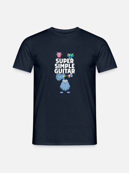 Super Simple Guitar - Blaues Monster mit Gitarre - Männer T-Shirt - Navy