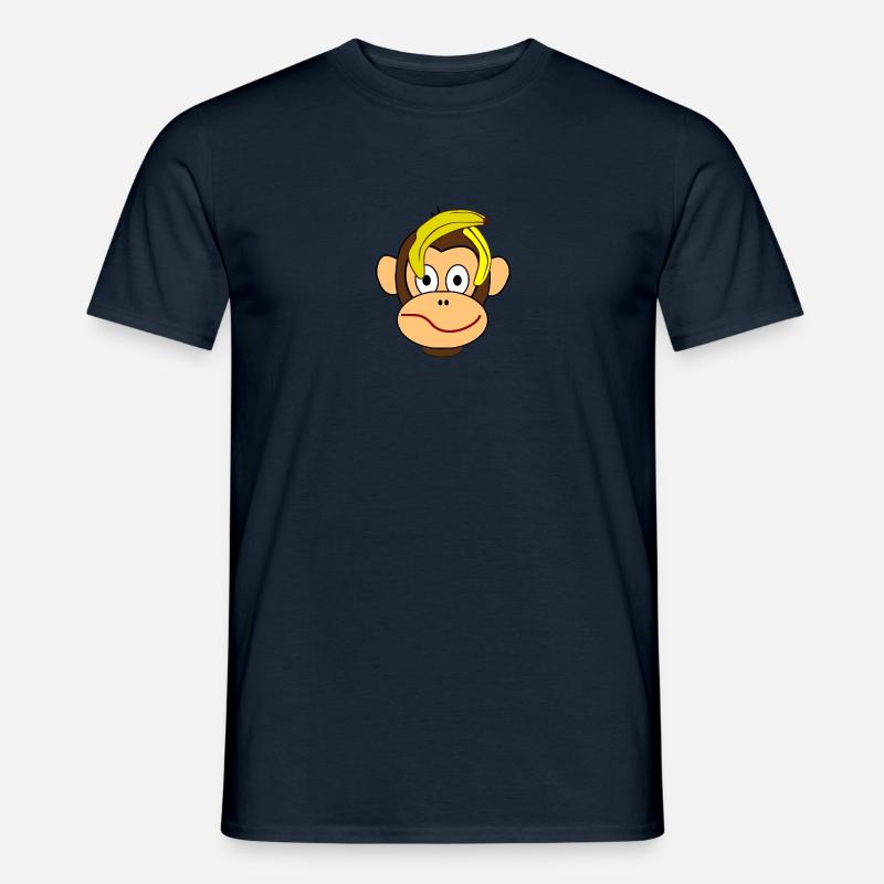 Affe mit Bananenschale - Männer T-Shirt - Navy