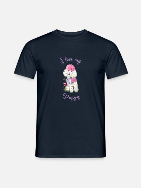 I love my Puppy - Men's T-Shirt - navy