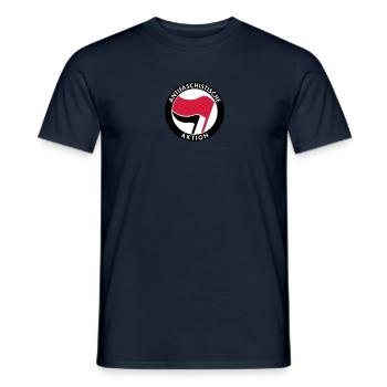 Antifaschistische Aktion - Männer T-Shirt - Navy - Vorne - AI Model Male 178 light (178cm)