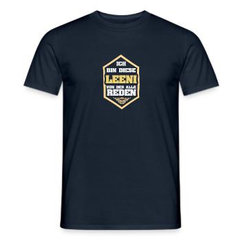 Leeni - Männer T-Shirt - Navy - Vorne - AI Model Male 178 light (178cm)