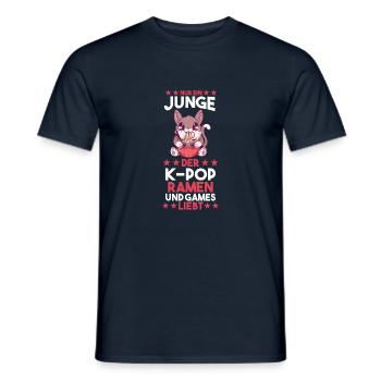 Gamer Ramen Zocken Zocker Anime K-pop - Männer T-Shirt - Navy - Vorne - AI Model Male 178 light (178cm)