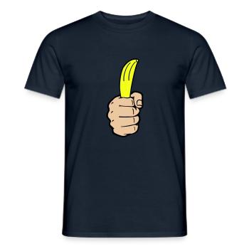 Banane à la main - T-shirt homme - marine - Devant - AI Model Male 178 light (178cm)