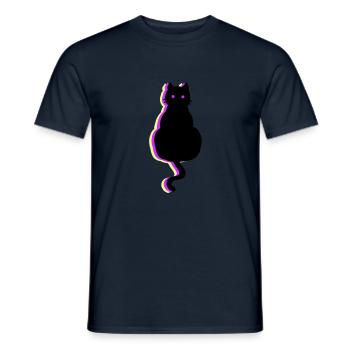 Leuchtkatze pink - Männer T-Shirt - Navy - Vorne - AI Model Male 178 light (178cm)
