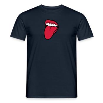bouche tire langue 2601 - T-shirt homme - marine - Devant - AI Model Male 178 light (178cm)