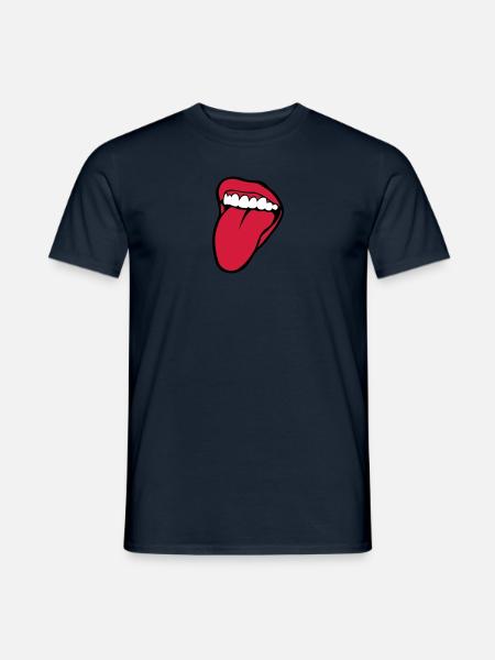 bouche tire langue 2601 - T-shirt homme - marine