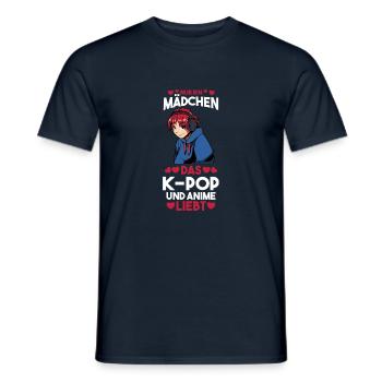 Manga Anime K-pop - Männer T-Shirt - Navy - Vorne - AI Model Male 178 light (178cm)
