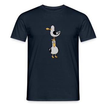 Möwen Team 2 Freunde - Männer T-Shirt - Navy - Vorne - AI Model Male 178 light (178cm)