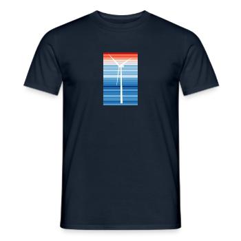 WarmingStripes - Wind Energy - Men's T-Shirt - navy - Front - AI Model Male 178 light (178cm)