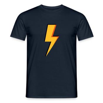 Foudre - électricité - électricité - T-shirt homme - marine - Devant - AI Model Male 178 light (178cm)