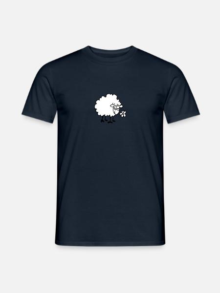 Mouton avec fleur - T-shirt homme - marine