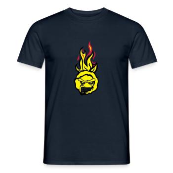 tennis face cartoon flame feroce - Men's T-Shirt - navy - Front - AI Model Male 178 light (178cm)
