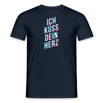 Ich küss dein Herz - Gamer und Streamer Spruch - Männer T-Shirt - Navy - Vorne - AI Model Male 178 light (178cm)