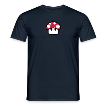 champignon,dessin,geek,jeux vidéo - T-shirt homme - marine - Devant - AI Model Male 178 light (178cm)