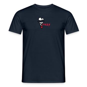 fou visage bande dessinée comique fou rire logo dr - T-shirt homme - marine - Devant - AI Model Male 178 light (178cm)