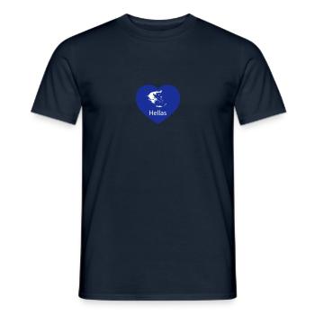 Heart Greece - Men's T-Shirt - navy - Front - AI Model Male 178 light (178cm)