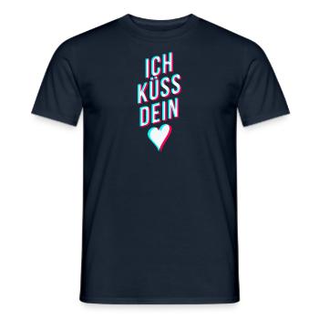 Ich küss Dein ♥ - ich küss dein herz spruch trend - Männer T-Shirt - Navy - Vorne - AI Model Male 178 light (178cm)