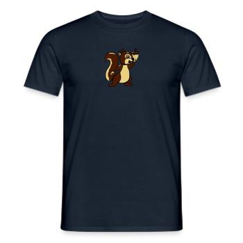 Squirrel foster joy - Men's T-Shirt - navy - Front - AI Model Male 178 light (178cm)