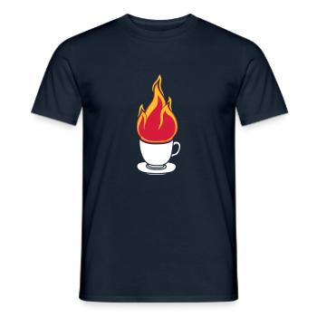 tasse tee kaffee kuchen trinken durst cafe lecker - Männer T-Shirt - Navy - Vorne - AI Model Male 178 light (178cm)