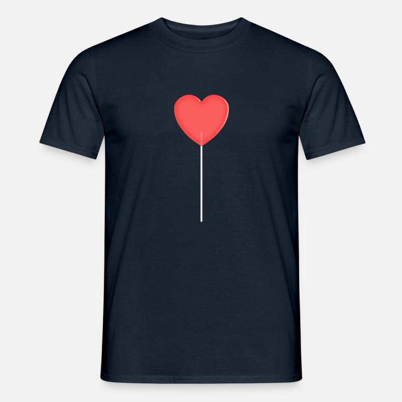 Lutscher in Herzform - Männer T-Shirt - Navy