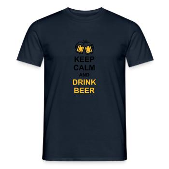Boire de la bière Garder son calme - T-shirt homme - marine - Devant - AI Model Male 178 light (178cm)