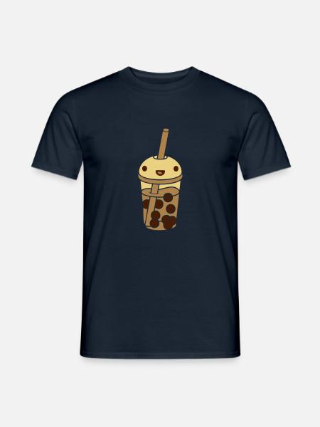 Anime Face Bubble Tea - Men's T-Shirt - navy
