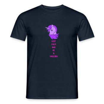 unicorn keep calm - Männer T-Shirt - Navy - Vorne - AI Model Male 178 light (178cm)