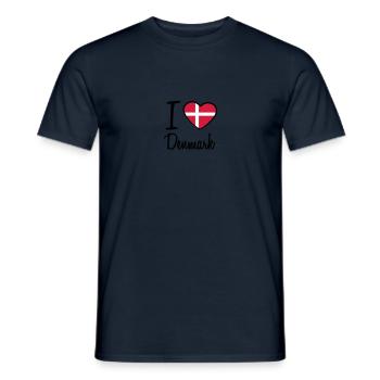I Love Denmark Danmark Logo - T-shirt homme - marine - Devant - AI Model Male 178 light (178cm)
