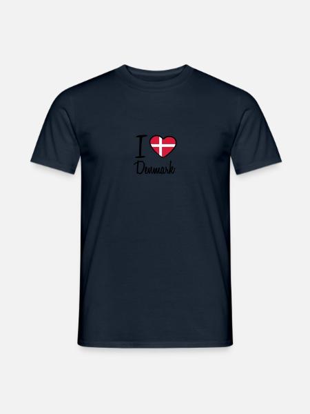 I Love Denmark Danmark Logo - Men's T-Shirt - navy