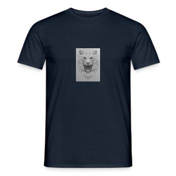 Skizze eines Löwen - Männer T-Shirt - Navy - Vorne - AI Model Male 178 light (178cm)