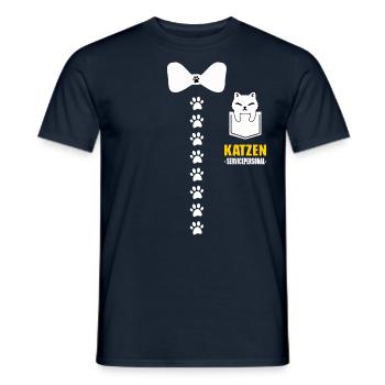Katzen Servicepersonal Brusttasche - Männer T-Shirt - Navy - Vorne - AI Model Male 178 light (178cm)