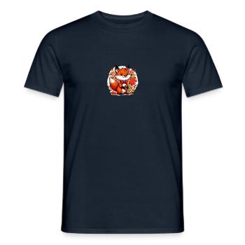 Fuchs Karikatur 3 - Männer T-Shirt - Navy - Vorne - AI Model Male 178 light (178cm)