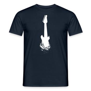 guitare guitariste musique musicien guitar player band - T-shirt homme - marine - Devant - AI Model Male 178 light (178cm)