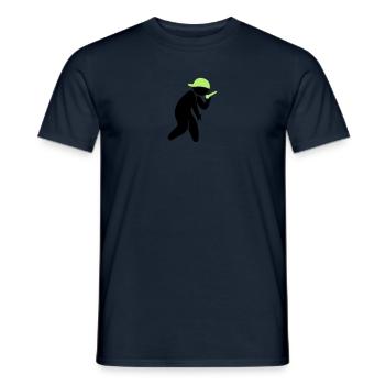 Ein Hiphop Star singt in ein Mikrofon - Männer T-Shirt - Navy - Vorne - AI Model Male 178 light (178cm)