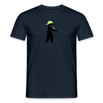 Ein Hiphop Star singt in ein Mikrofon - Männer T-Shirt - Navy - Vorne - AI Model Male 178 light (178cm)