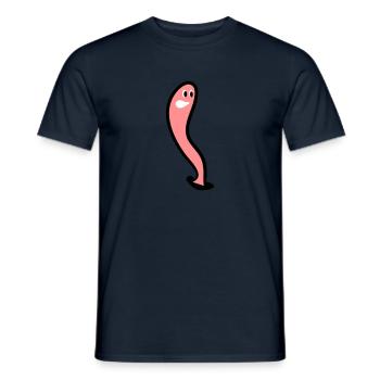 Un ver Worm un ver pluvial un ver livresque Wurm - T-shirt homme - marine - Devant - AI Model Male 178 light (178cm)
